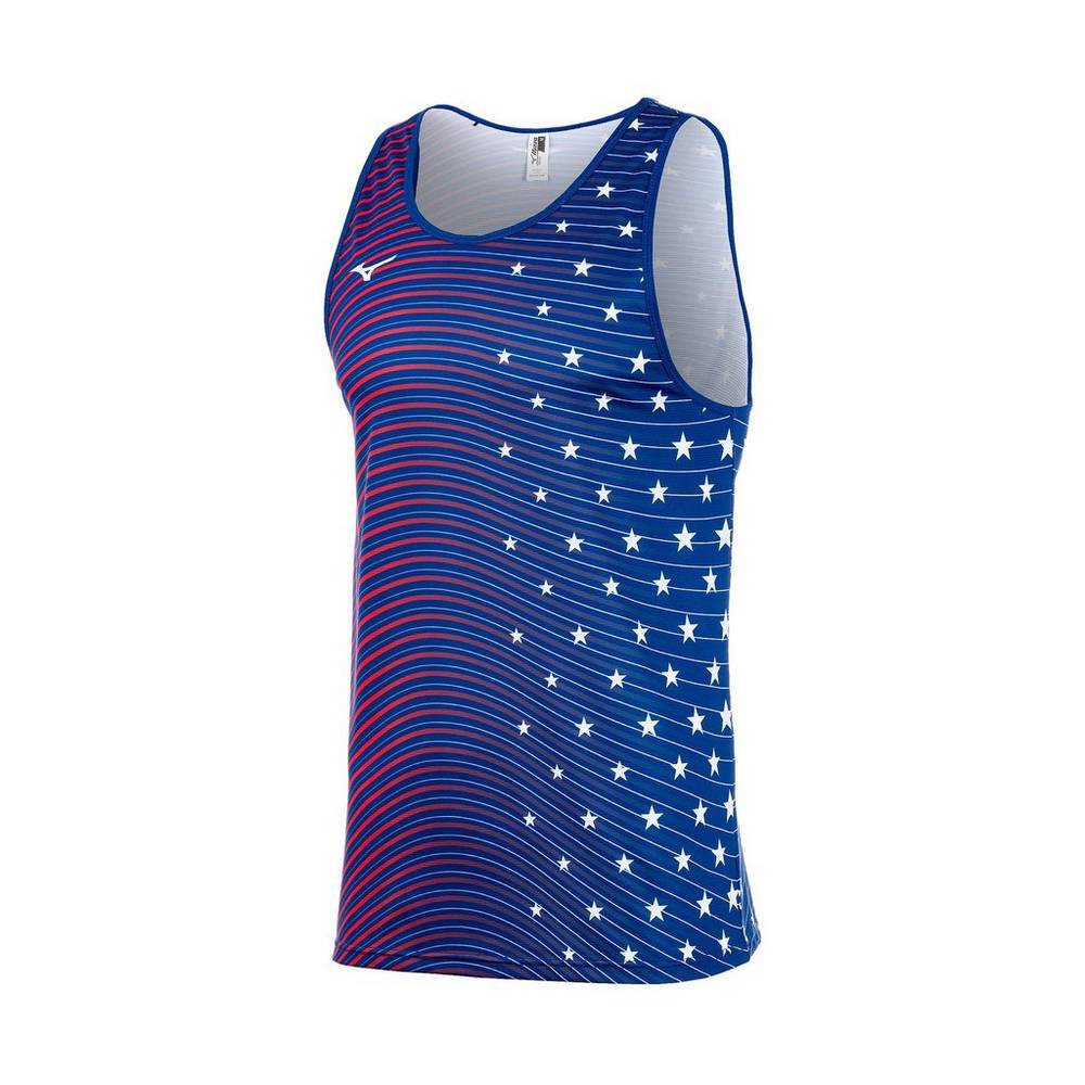 Panske Tank Top Mizuno Printable Námornícka Modrá Vypredaj XQTL45890